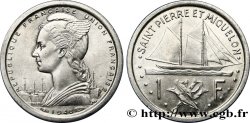 SAINT PIERRE ET MIQUELON 1 Franc Marianne type Union Française / voilier 1948 Paris SUP 