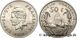 FRANZÖSISCHE-POLYNESIEN 50 Francs Marianne / paysage polynésien 1967 Paris