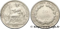 FRENCH COCHINCHINA 50 Centimes 1879 Paris VF 