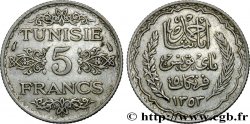 TUNISIA - Protettorato Francese 5 Francs AH 1353 1934 Paris 