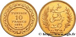 TUNISIA - Protettorato Francese 10 Francs or Bey Ali AH 1308 1891 Paris 