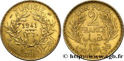 TUNESIEN - Französische Protektorate  Bon pour 2 Francs sans le nom du Bey AH1360 1941 Paris
