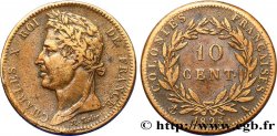 COLONIES FRANÇAISES - Charles X, pour la Guyane et le Sénégal 10 Centimes Charles X 1825 Paris - A TB+ 