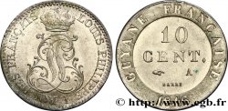 GUYANE FRANÇAISE 10 Cent. (imes) monogramme de Louis-Philippe 1846 Paris