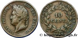 COLONIES FRANÇAISES - Louis-Philippe pour la Guadeloupe 10 Centimes 1841 Paris
