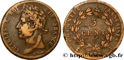 COLONIES FRANÇAISES - Charles X, pour la Guyane 5 Centimes Charles X 1828 Paris - A