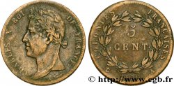 COLONIES FRANÇAISES - Charles X, pour la Guyane 5 Centimes Charles X 1830 Paris - A