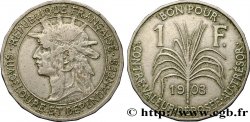 GUADALUPE Bon pour 1 Franc indien caraïbe / canne à sucre 1903 