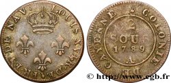 GUYANA FRANCESA 2 Sous colonies de Cayenne 4e type 1789 Paris - A