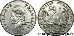 FRANZÖSISCHE-POLYNESIEN 50 Francs I.E.O.M. Marianne / paysage polynésien 1975 Paris