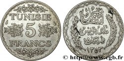 TUNEZ - Protectorado Frances 5 Francs AH 1353 1934 Paris