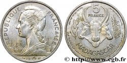 MADAGASKAR - FRANZÖSISCHE UNION 5 Francs Marianne / buffles 1953 Paris