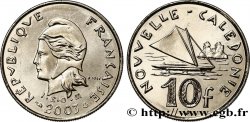 NOUVELLE CALÉDONIE 10 Francs I.E.O.M. Marianne / paysage maritime néo-calédonien avec pirogue à voile  2003 Paris