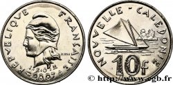 NEUKALEDONIEN 10 Francs I.E.O.M. Marianne / paysage maritime néo-calédonien avec pirogue à voile  2003 Paris