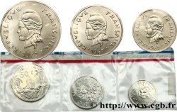 POLINESIA FRANCESA Série Fleurs de Coins de 3 monnaies 1967 Paris