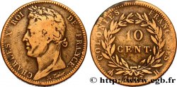 COLONIES FRANÇAISES - Charles X, pour la Martinique et la Guadeloupe 10 Centimes Charles X 1827 La Rochelle - H