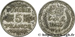 TUNISIA - French protectorate 5 Francs AH 1353 1934 Paris