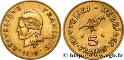 NEW HEBRIDES (VANUATU since 1980) 5 Francs Marianne / oiseau 1970 Paris