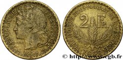 TOGO - MANDATO FRANCESE 2 Francs 1924 Paris 