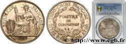 INDOCHINE FRANÇAISE 1 Piastre de Commerce 1907 Paris SPL63 PCGS