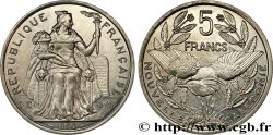 NUOVA CALEDONIA 5 Francs I.E.O.M. représentation allégorique de Minerve / Kagu, oiseau de Nouvelle-Calédonie 1990 Paris 