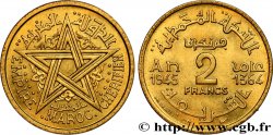 MOROCCO - FRENCH PROTECTORATE 2 Francs AH 1364 1945 Paris