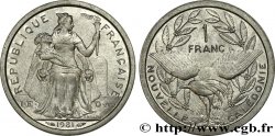 NEW CALEDONIA 1 Franc I.E.O.M. représentation allégorique de Minerve / Kagu, oiseau de Nouvelle-Calédonie 1981 Paris