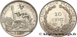 INDOCHINE FRANÇAISE 20 Centièmes 1937 Paris SPL 