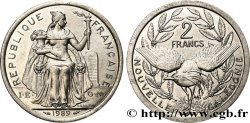 NEW CALEDONIA 2 Francs I.E.O.M. représentation allégorique de Minerve / Kagu, oiseau de Nouvelle-Calédonie 1989 Paris