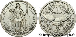 NOUVELLE CALÉDONIE 1 Franc I.E.O.M. représentation allégorique de Minerve / Kagu, oiseau de Nouvelle-Calédonie 1990 Paris