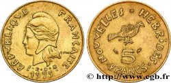 NOUVELLES HÉBRIDES (VANUATU depuis 1980) 5 Francs  1975 Paris