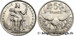 NEUKALEDONIEN 5 Francs I.E.O.M. représentation allégorique de Minerve / Kagu, oiseau de Nouvelle-Calédonie 1983 Paris