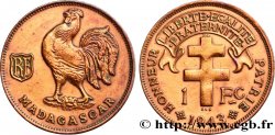MADAGASCAR - Forze Francesi Libere 1 Franc 1943 Prétoria 