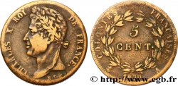 COLONIES FRANÇAISES - Charles X, pour la Guyane 5 Centimes Charles X 1830 Paris - A