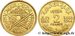 MOROCCO - FRENCH PROTECTORATE 2 Francs AH 1364 1945 Paris