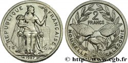 NUEVA CALEDONIA 2 Francs I.E.O.M. représentation allégorique de Minerve / Kagu, oiseau de Nouvelle-Calédonie 1987 Paris