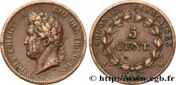 COLONIES FRANÇAISES - Louis-Philippe, pour les Îles Marquises 5 Centimes Louis Philippe Ier 1843 Paris - A