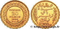 TUNISIE - PROTECTORAT FRANÇAIS 20 Francs or Bey Mohamed El Hadi AH 1321 1904 Paris