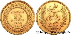 TUNISIA - French protectorate 20 Francs or Bey Ali AH 1318 1900 Paris
