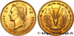 AFRIQUE OCCIDENTALE FRANÇAISE Essai de 25 Francs Marianne / antilope 1956 Paris