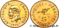 NEW HEBRIDES (VANUATU since 1980) 5 Francs ESSAI Marianne / oiseau 1970 Paris