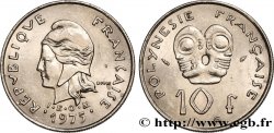 POLINESIA FRANCESE 10 Francs I.E.O.M Marianne 1975 Paris 
