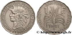 GUADALUPE Bon pour 1 Franc indien caraïbe / canne à sucre 1921 