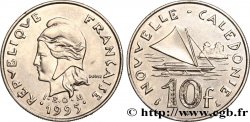 NUOVA CALEDONIA 10 Francs I.E.O.M. Marianne / paysage maritime néo-calédonien avec pirogue à voile  1995 Paris 