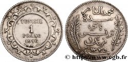 TUNEZ - Protectorado Frances 1 Franc au nom du Bey Mohamed En-Naceur an 1335 1916 Paris - A