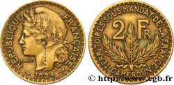 CAMERUN - Territorios sobre mandato frances 2 Francs 1924 Paris