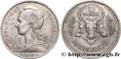 MADAGASCAR - Union française 5 Francs Marianne / buffles 1953 Paris