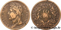 COLONIES FRANÇAISES - Charles X, pour la Martinique et la Guadeloupe 10 Centimes Charles X 1827 La Rochelle - H