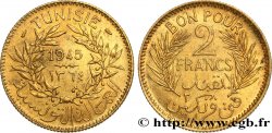 TUNISIA - Protettorato Francese Bon pour 2 Francs sans le nom du Bey AH1364 1945 Paris 