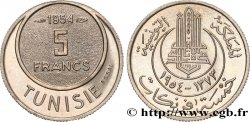 TUNISIE - PROTECTORAT FRANÇAIS Essai de 5 Francs 1954 Paris